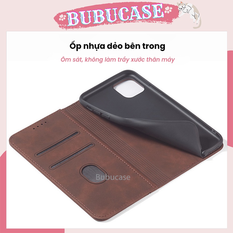 Bao da Iphone Cao Cấp Có Ngăn Đựng Thẻ Tiện Dụng Họa Tiết Sọc Đứng Sang Trọng