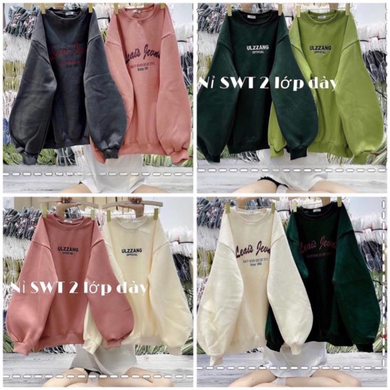 Áo Nỉ Cổ Tròn Thêu Chữ Form Rộng Thoải Mái❤️ Áo Sweast Nhiều Mầu Unisex(Hàng Sẵn)