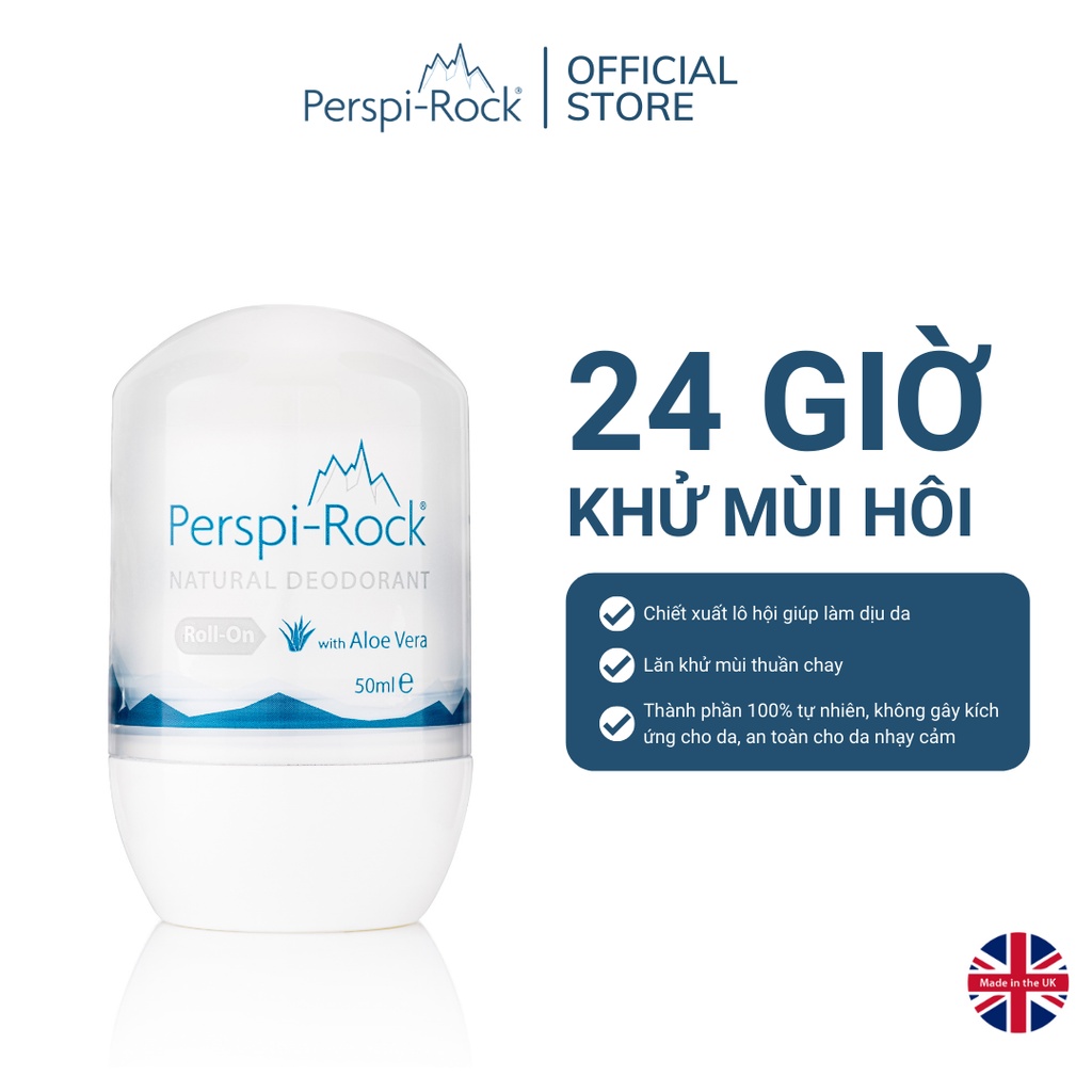 Lăn khử mùi tự nhiên thuần chay Perspi-Rock 50ml