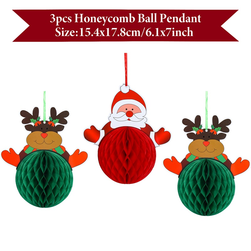 Set 3 Phụ Kiện Treo Trang Trí Cây Thông Giáng Sinh 2022 2023