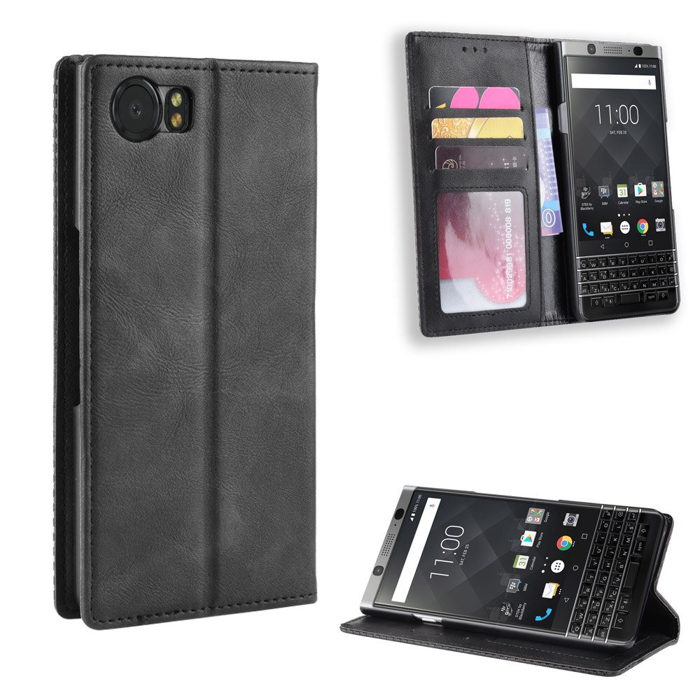 Bao Da Điện Thoại Nắp Lật Nam Châm Kiêm Ví Đựng Thẻ Cho Blackberry Key2 Keyone Priv Dtek70 Mercury