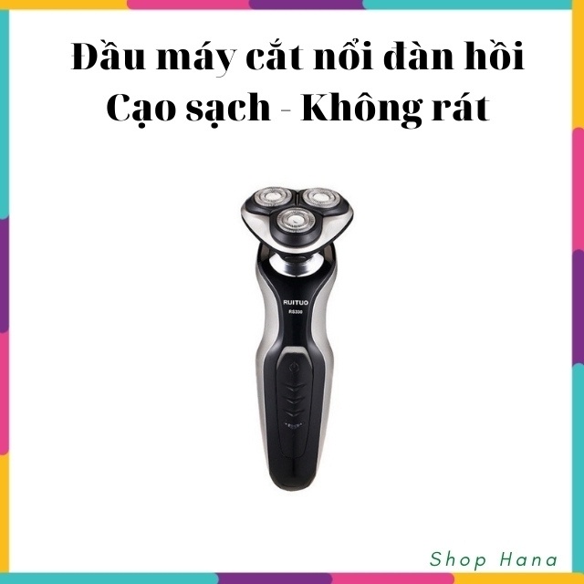 [HÀNG MỚI] MÁY CẠO RÂU KHÔ NAM RUITUO RS330 thông minh, công nghệ mài lưỡi tự động cạo sạch, sát, không rát HNH011