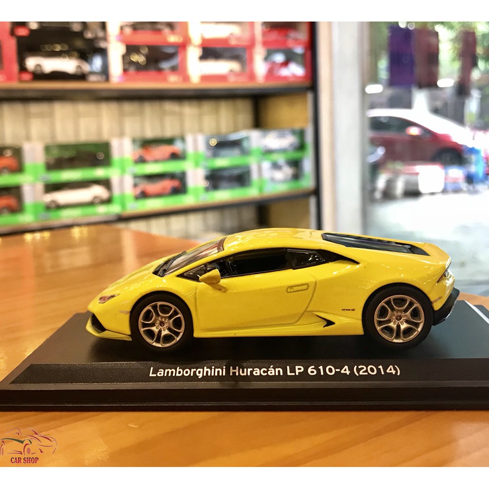 Mô hình siêu xe Lamborghini Huracan LP610 hãng LEO tỉ lệ 1:43 màu vàng