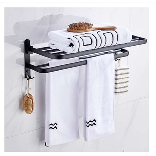 Giá treo khăn 2 tầng dán tường đa năng