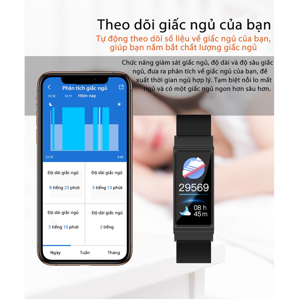 Đồng hồ thông minh C25 Vòng tay thông minh smart watch thiết bị theo dõi sức khỏe chống