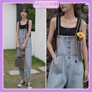 Quần yếm nữ jean dài ống rộng phối dây phong cách Vintage nhẹ nhàng MQuinn YN07