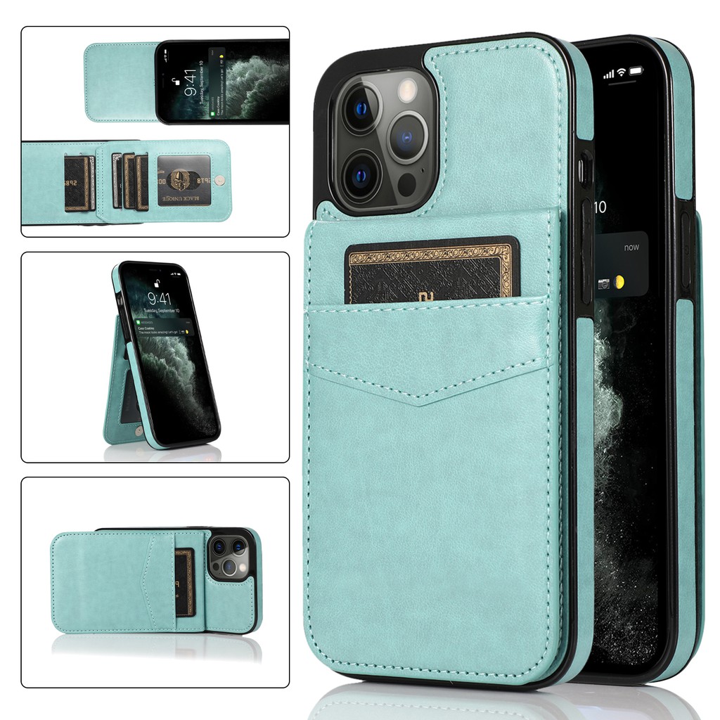 Ốp Điện Thoại Lật Ví Đa Năng iPhone 12 11 Pro Max XS XR X 8 7 Plus SE 2020 12 Mini Ốp Lưng Da Sang Trọng Đựng Thẻ Tín Dụng Chống Sốc Ốp Lưng