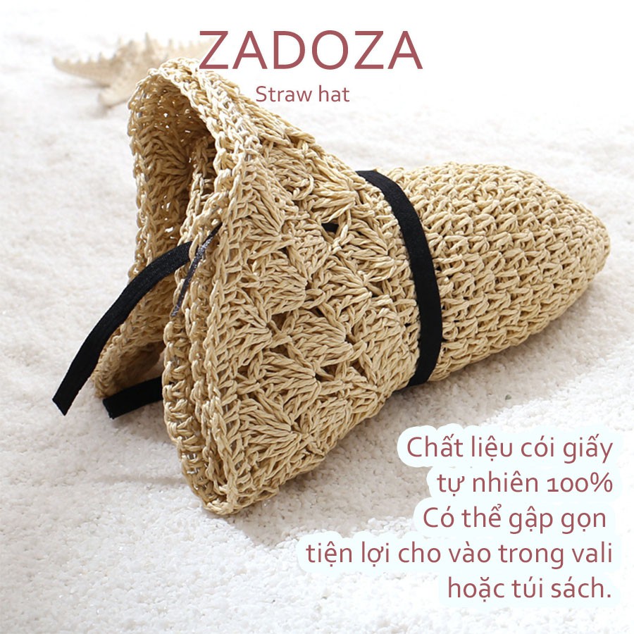 [Có Sẵn] Mũ cói mềm VINTAGE có dây nơ_MU05
