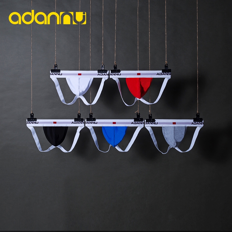[5pcs] Cotton Men's GAY Sport Comfortable comfortable butt Men's Thong Underwear AD46