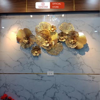 Tranh sắt treo tường nghệ thuật, trang decor trang trí hoa 2 vòng xanh lá đẹp cao cấp - 963