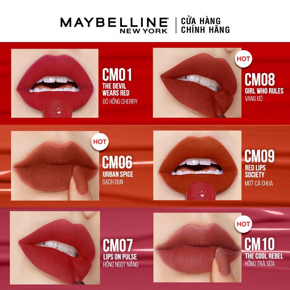 Son Kem Lì Maybelline Sensational Cushion Mattes CM07 Lips On Pulse Hồng Ngọt Nắng 6.4ml