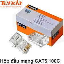 100 Hạt đầu bấm mạng UTP RJ45 Cat5e Tenda 1013C