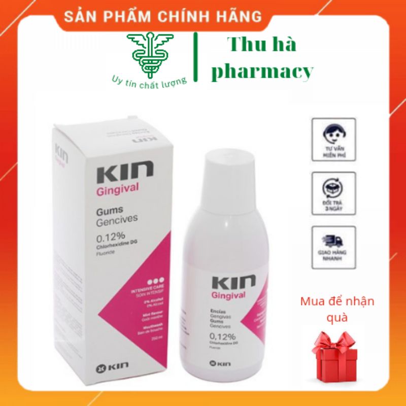 Nước Súc Miệng KIN GINGIVAL [Chai 250ml] - Sát Khuẩn Miệng Họng Ngăn Ngừa Viêm Nướu, Sâu răng