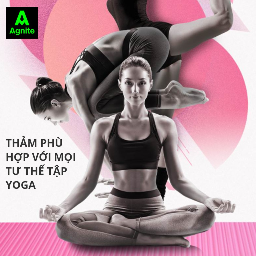 Thảm tập gym, yoga chống trượt, thể dục tại nhà Agnite 8mm - EL108