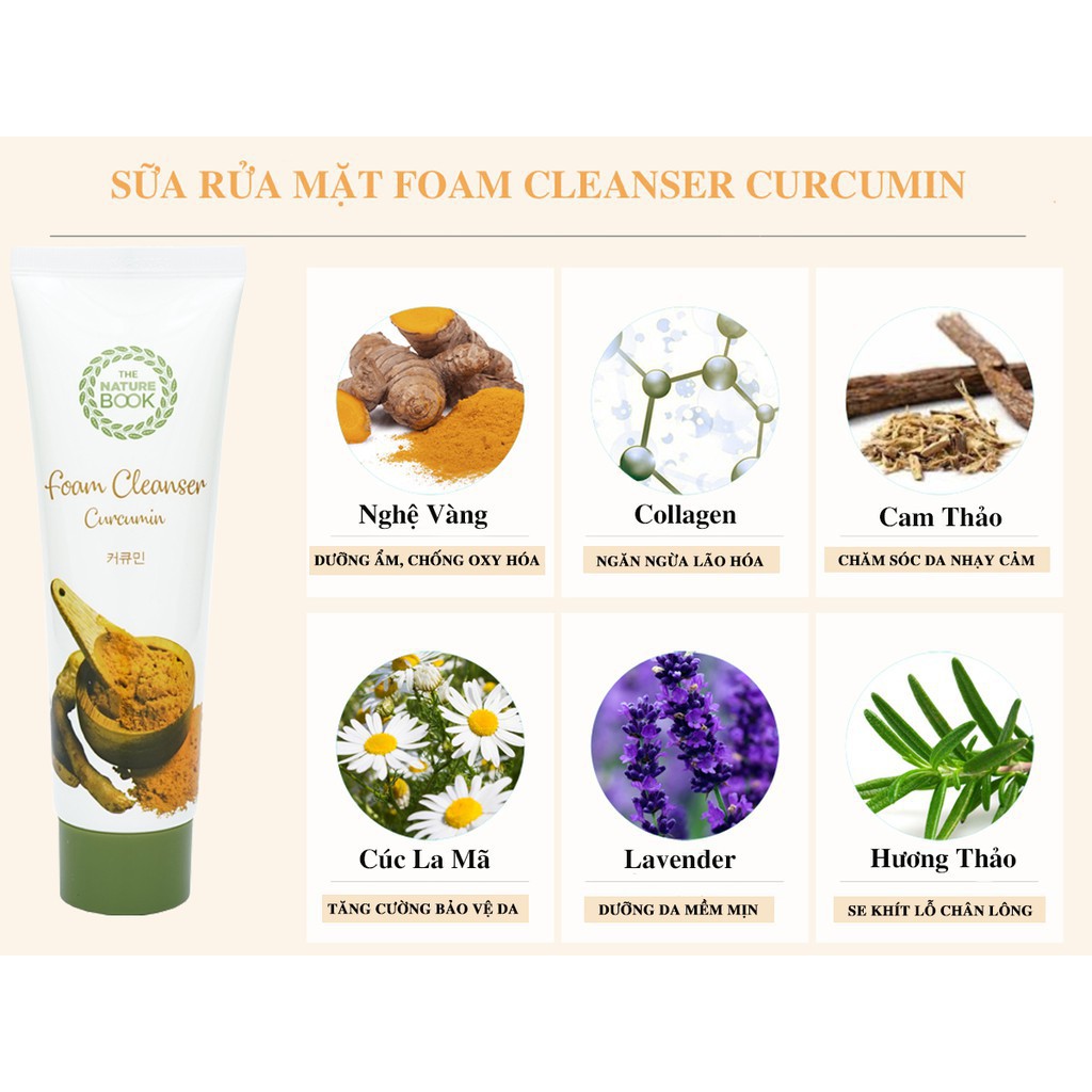 Sữa rửa mặt tinh bột nghệ Foam Cleanser Curcumin120ml