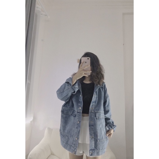 ÁO KHOÁC//GILE BÒ DENIM TÚI HỘP ẢNH THẬT
