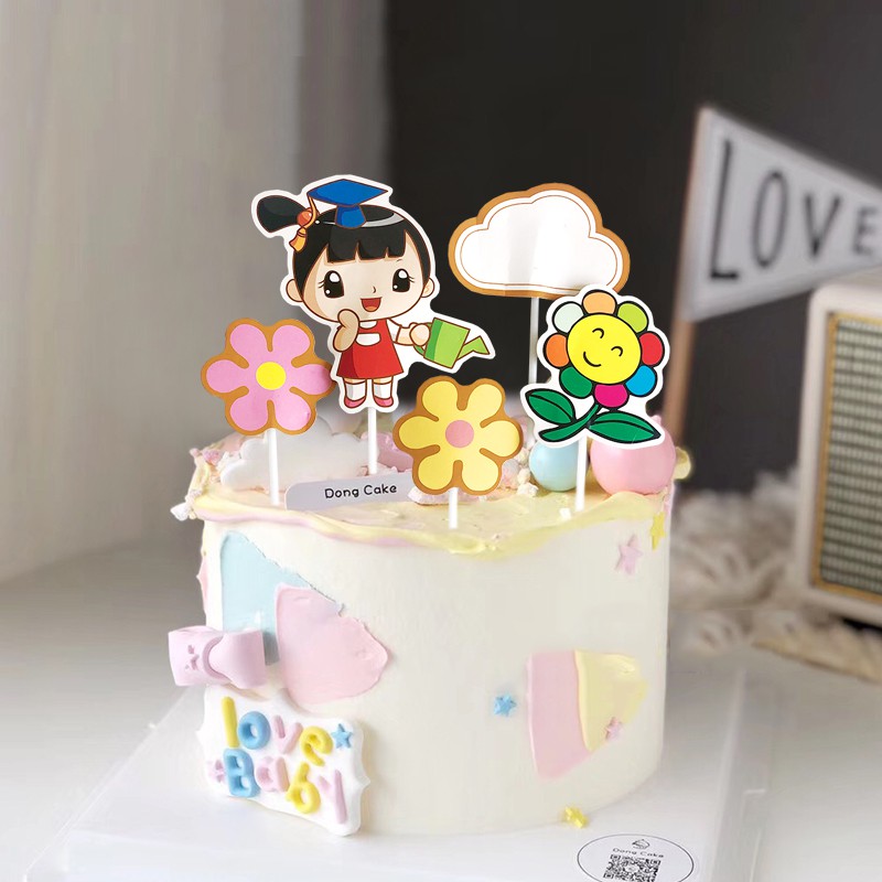 Set que cắm bé gái + hoa