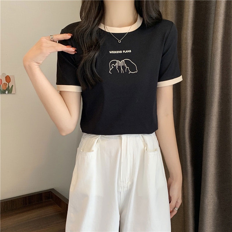 Áo thun XINLANYASHE tay ngắn dáng rộng phong cách Hàn Quốc cho cặp đôi