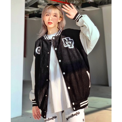 Áo Khoác Varsity Jacket N7 bomber Nhun tăm 2 lớp siêu xịn, áo khoác nhung tăm form rộng, bomber nhung tăm 2 lớp oversize