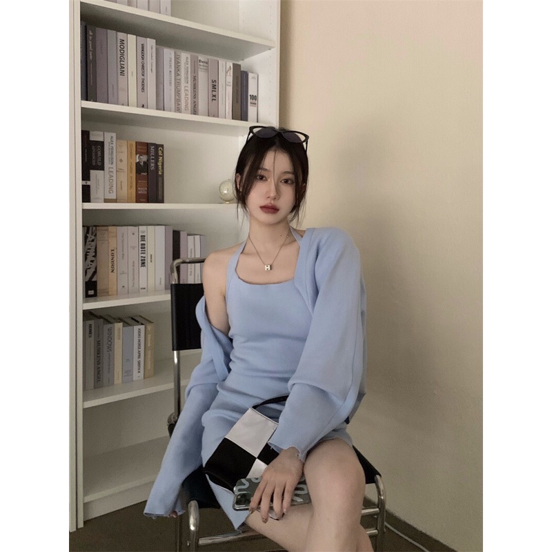 Sét váy len body kemd áo khoác ngoài dáng ôm sexy chất mềm mịn