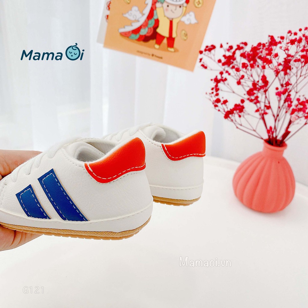 Giày tập đi cho bé giày bata style cho bé mang đi chơi màu trắng sọc xanh của Mama Ơi - Thời trang cho bé