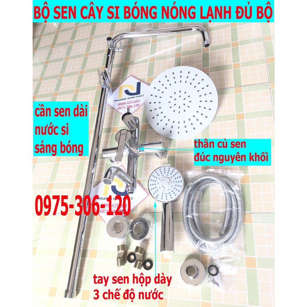 [LOẠI BÁT TO 25x25cm] Bộ Sen Cây Tắm Đứng Nóng Lạnh INOX 304 N1005 Fotar và tay sen đủ bộ SEN CÂY VUÔNG NÓNG LẠNH