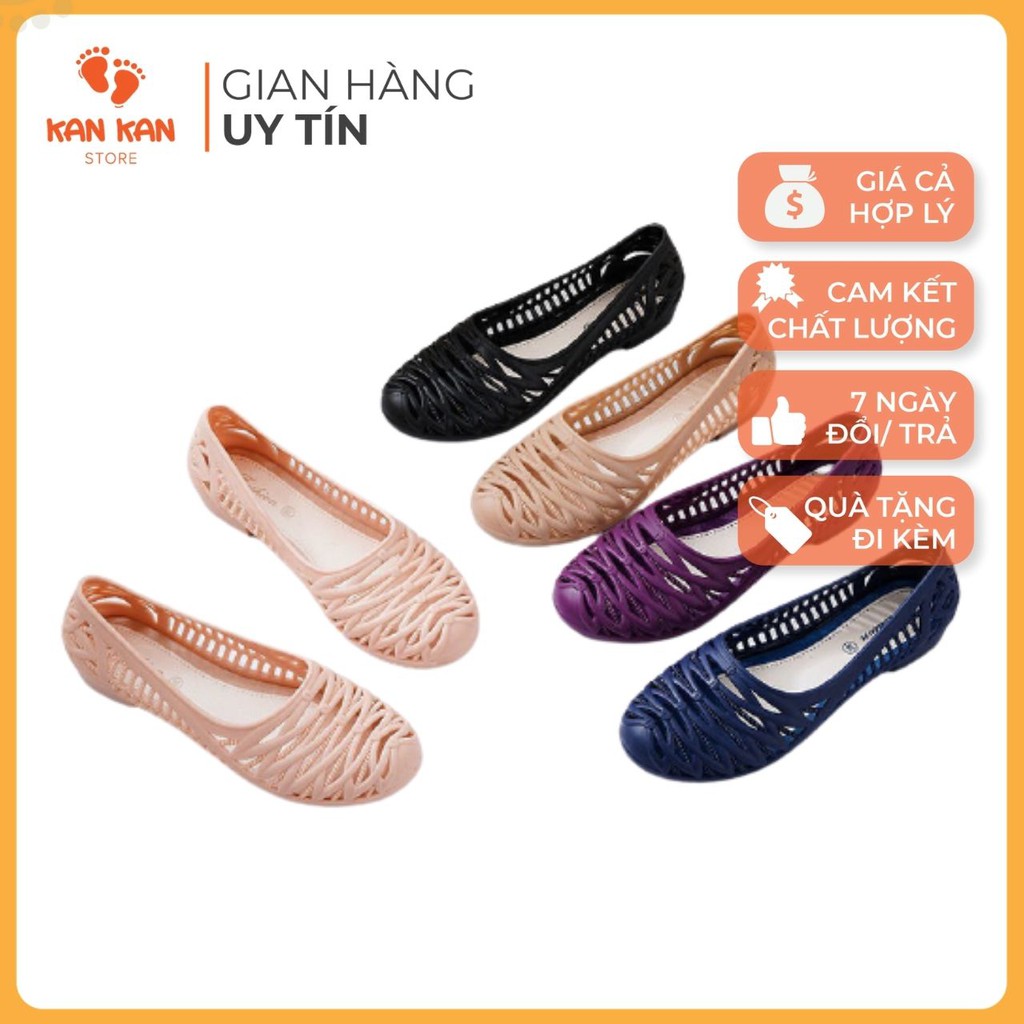 [Rẻ-Đẹp] Giày Bệt Nhựa Nữ,Giày Búp Bê Công Sở Thoáng Nhẹ Êm,Cao Su Chống Nước Đi Mưa Đi Biển | BigBuy360 - bigbuy360.vn