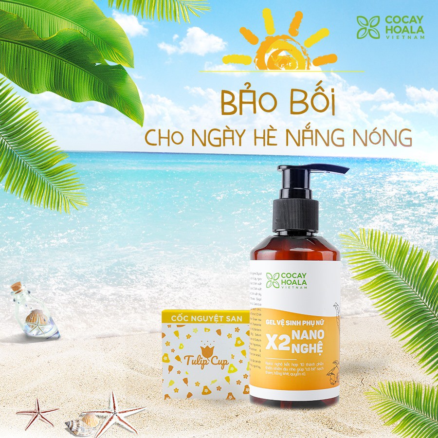 Dung dịch vệ sinh phụ nữ Giảm Ngứa Gel X2 Nano Nghệ Cỏ Cây Hoa Lá 150 ml