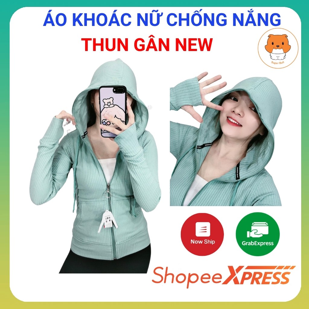 Áo khoác nữ Thun Gân giá rẻ, chống nắng, nhiều màu dưới 55kg SUPER BULL - AK001