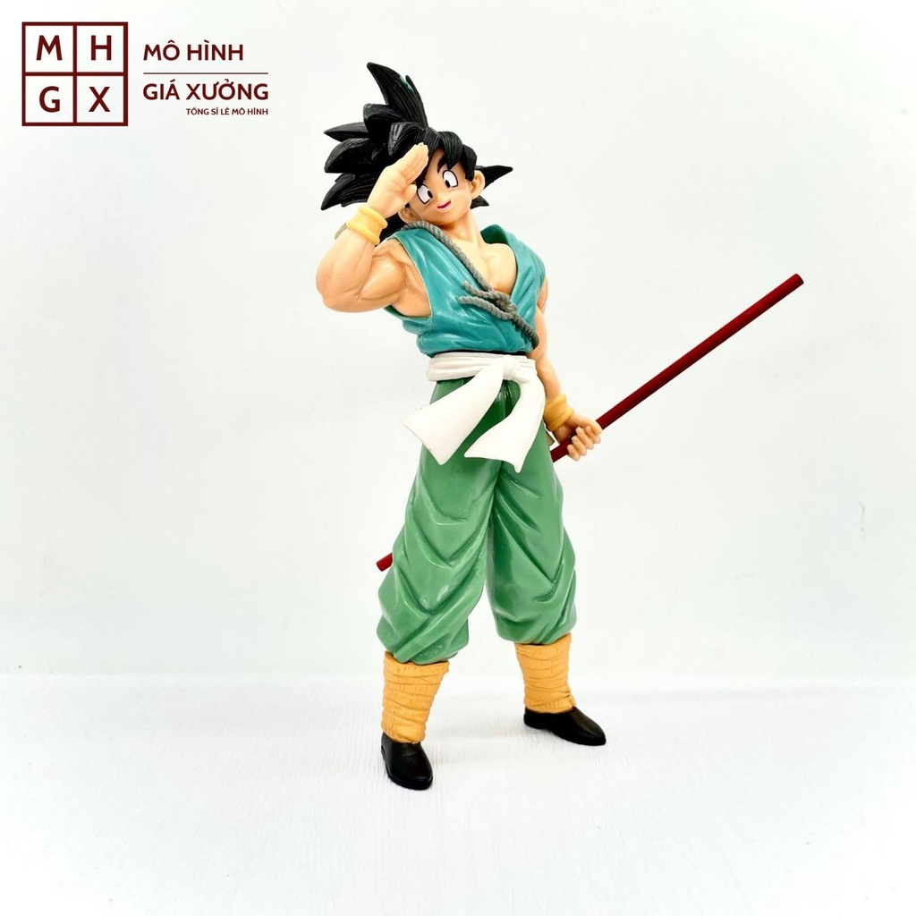 Mô hình Dragon Ball  SonGoku áo xanh cầm gậy cao 23cm , figure mô hình 7 viên ngọc rồng dragon ball , mô hình giá xưởng