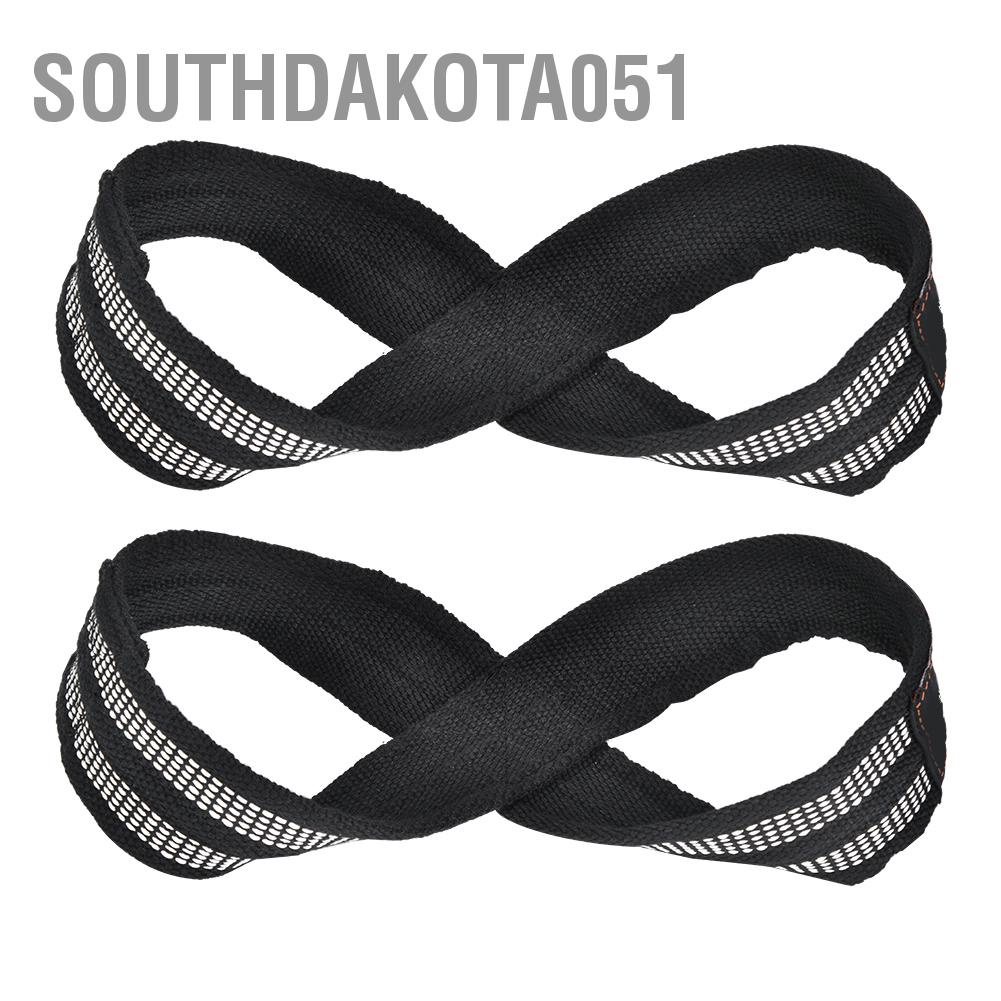 Hàng Sẵn Cặp Dây kéo lưng tập GYM-Hỗ trợ Deadlift, kéo tạ, lên xà Hình 8 Dây đeo cổ tay để kéo lên Thanh ngang Tăng lực cho phòng tập thể dục Thiết bị thể hình【Southdakota051】