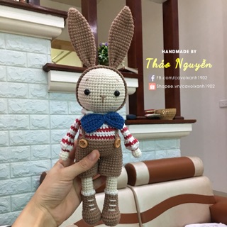 Thỏ len móc bằng len jean nhập khẩu