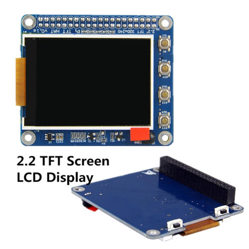 Màn hình LCD Raspberry Pi 2 3 3B / 2B / B + 2.2 "Màn hình LCD HAT w / Nút Cảm biến hồng ngoại