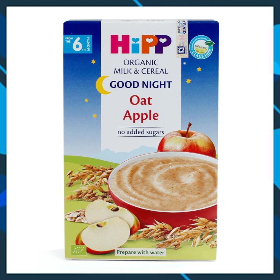 Bột ăn dặm HiPP 250g chúc ngủ ngon dinh dưỡng sữa yến mạch, táo tây 6 tháng tuổi trở lên.