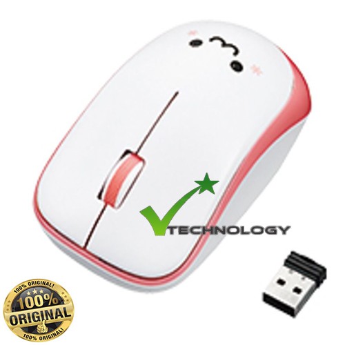 [CHÍNH HÃNG] Chuột không dây kèm pin Elecom M-IR07DR (Trắng Hồng) - Bảo hành 06 tháng