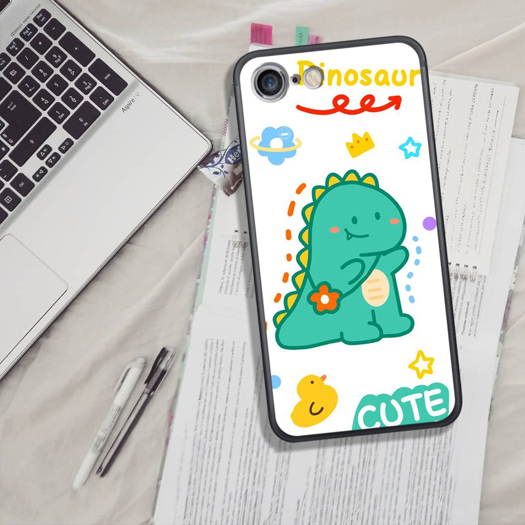 ỐP LƯNG  IPHONE 5/6G/6S/7G/8G/SE, IN HÌNH CHÚ KHỦNG LONG SIÊU CUTE PHO MAI.