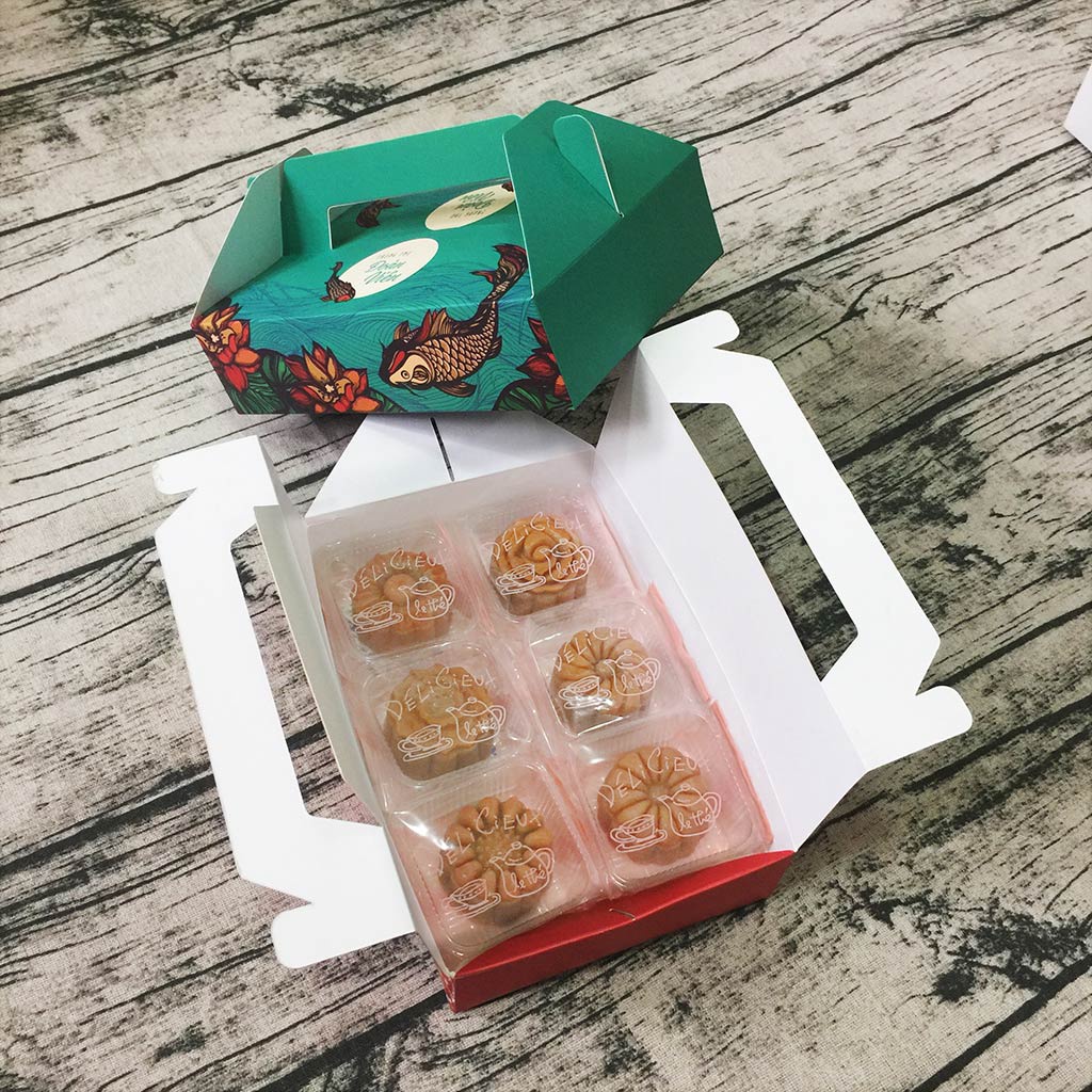 Hộp giấy đựng 6 bánh trung thu 50-75g