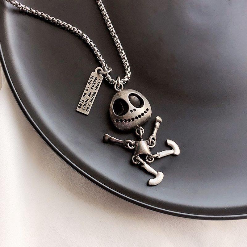 Dây Chuyền Vòng Cổ Cuban Titan Cao Cấp Mặt Hình Bộ Xương Độc Đáo Cá Tính Cho Nam Nữ - Maxshopdoc