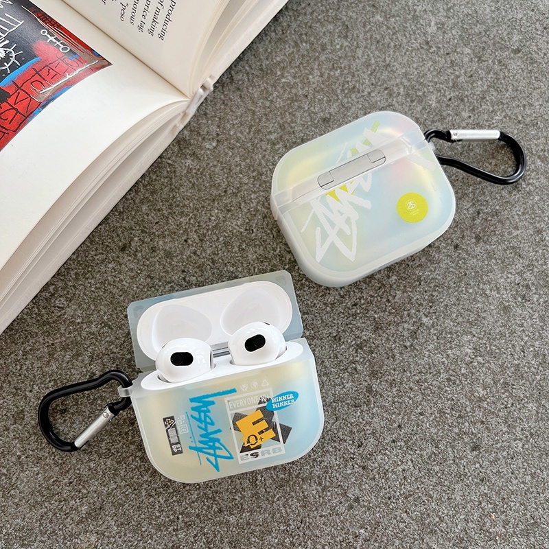 Vỏ Bảo Vệ Hộp Sạc Tai Nghe Bluetooth Không Dây Airpods 1 / 2 3 Pro Air Pods Pro 3 Họa Tiết Stussy Thời Trang