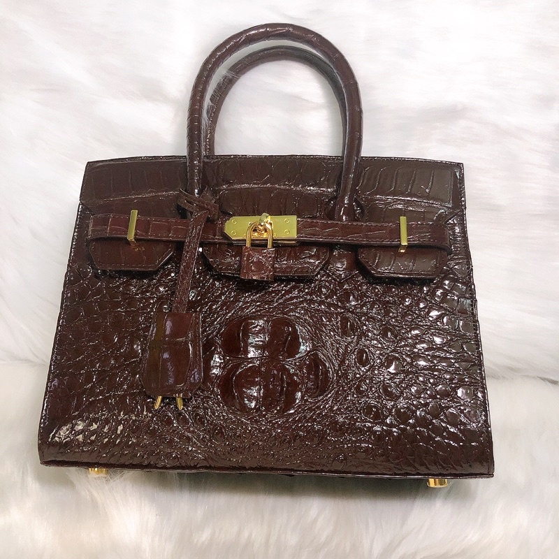 Túi da cá sấu thật 100% size 30cm và size 27