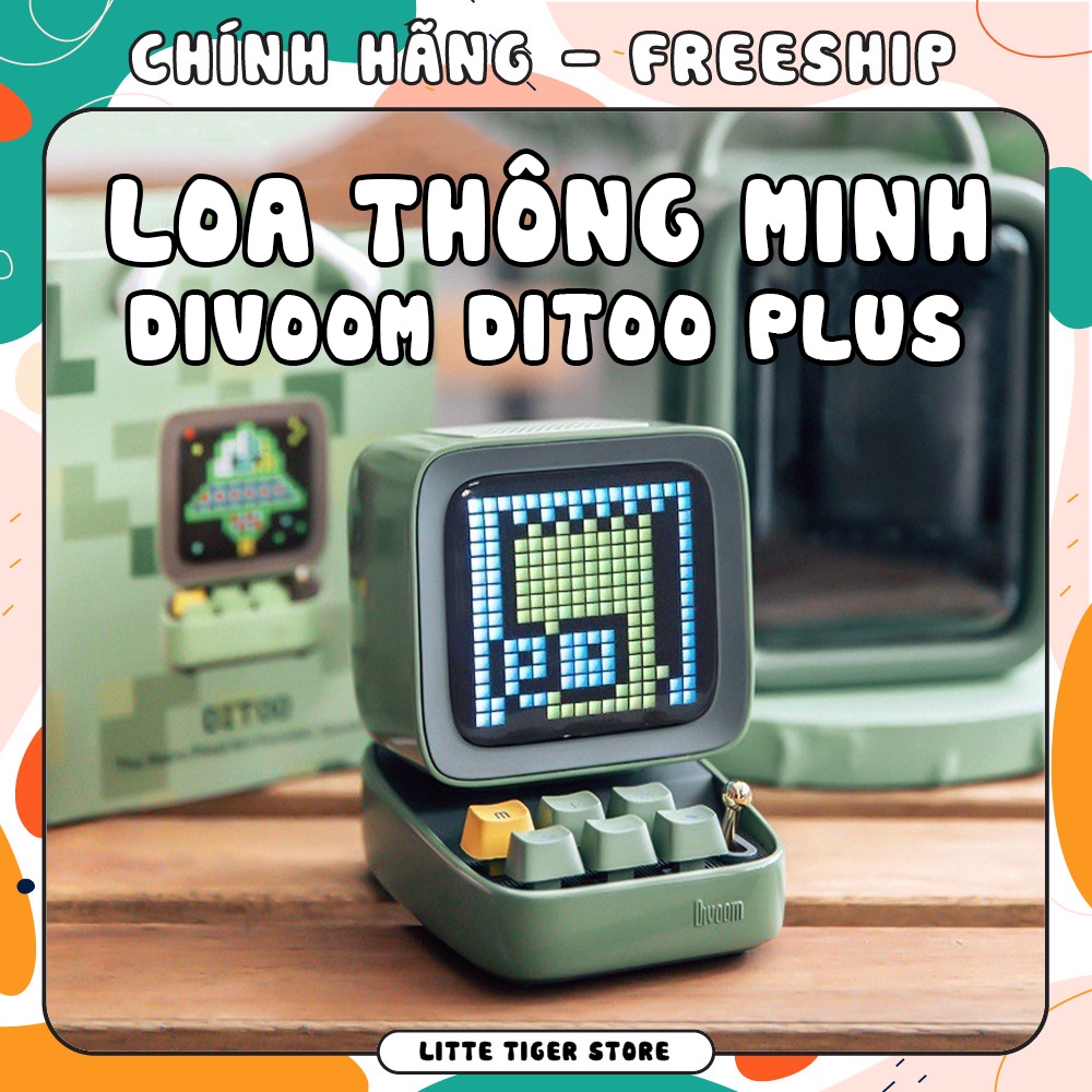 LOA BLUETOOTH THÔNG MINH DIVOOM DITOO PLUS 10W - LOA THÔNG MINH CÓ MÀN HÌNH LED VÀ APP ĐIỀU KHIỂN PHONG CÁCH RETRO