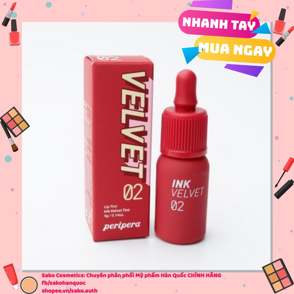 Son kem Ink velvet lip tint mẫu mới 2019 hàng chính hãng Peripera