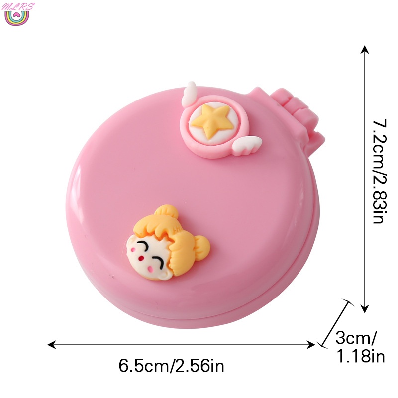 Lược Chải Tóc Massage Da Đầu Mini Có Gương Trang Điểm Hình Tròn Nhỏ Gọn Mang Đi Du Lịch Dành Cho Bạn Gái