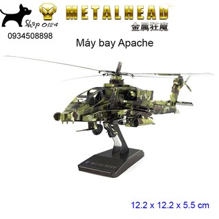 Đồ chơi lắp ghép mô hình 3D bằng thép bản màu máy bay Apache