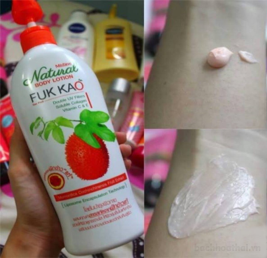 Sữa dưỡng thể trắŉg da chiếc xuất từ gấc Mistine Natural Body Lotion Fuk Kao Thái Lan