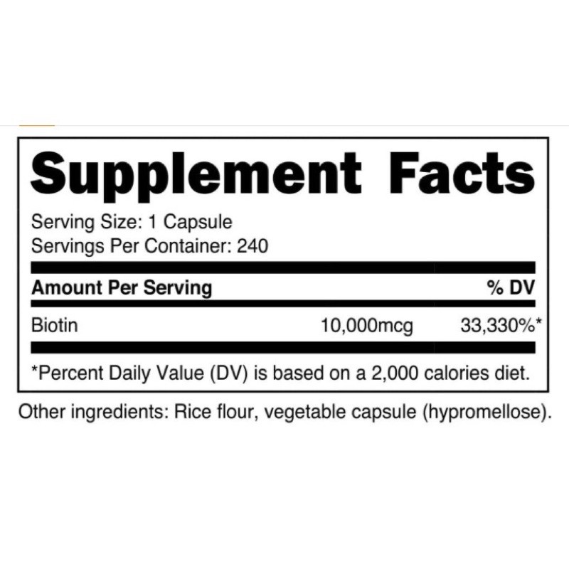 Nutricost Biotin  10,000mcg, 240vien hỗ trợ mọc tóc