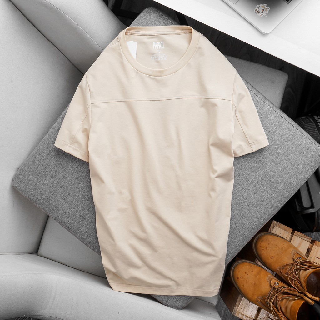 Áo thun kẻ ngang nam tay ngắn trơn 100% cotton, áo phông co gian cao cấp dáng rộng dễ phối | BigBuy360 - bigbuy360.vn
