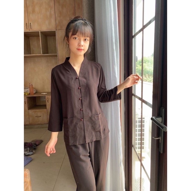 Đồ lam đi chùa 😀😀Bà Lai đi chùa Không Thêu 2 Túi