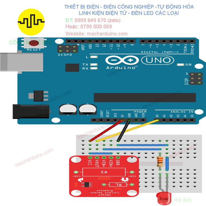 Module Cảm Biến Dòng Điện DC INA169 0-5A Analog