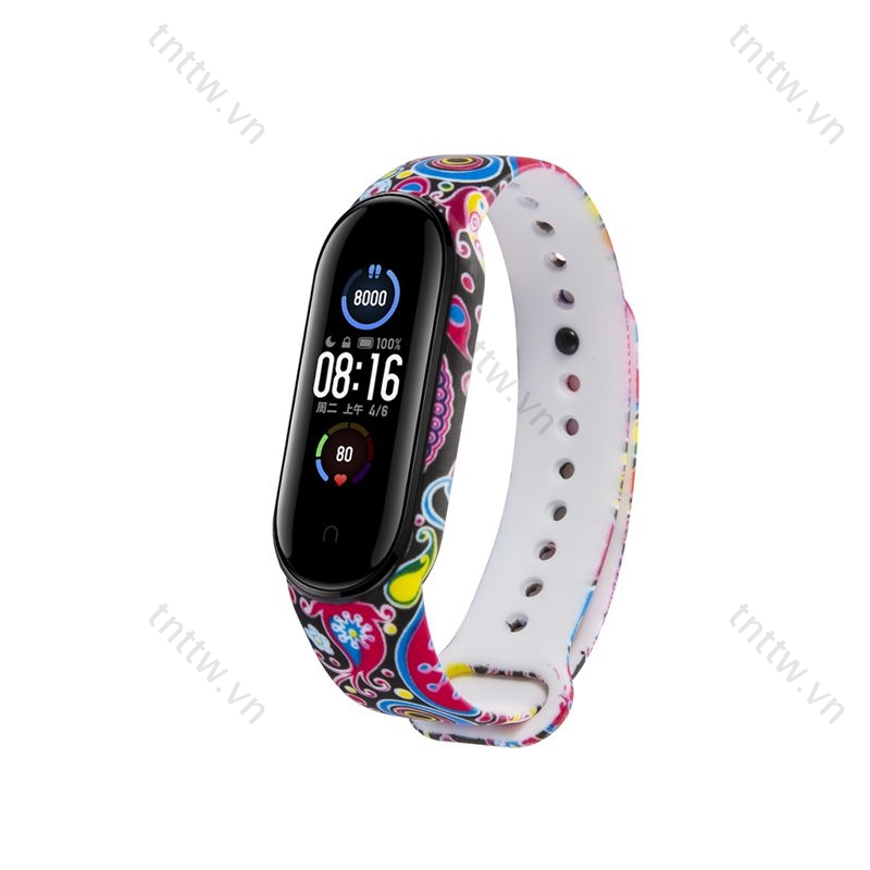 Dây Đeo Thay Thế Chất Liệu Silicon Hoạ Tiết Hoạt Hình Cho Xiaomi Mi Band 5  band5 strap